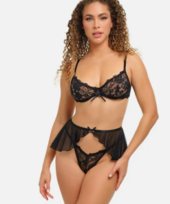 Oh La La Cheri – Celeste 3 Pc Set – S/M – Black