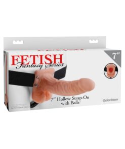 Pipedream – Fetish Fantasy Series – 7″ Hollow Strap-On with Balls – Light/Black
