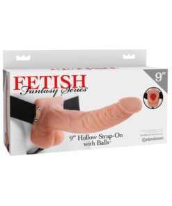 Pipedream – Fetish Fantasy Series – 9″ Hollow Strap-On with Balls – Light/Black