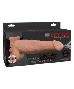 Pipedream – Fetish Fantasy Series – 9″ Squirting Hollow Strap-on – Light/Black