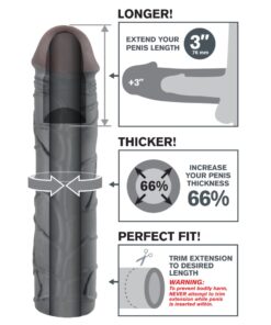 Pipedream – Fantasy X-tensions – Mega 3″ Extension – Black