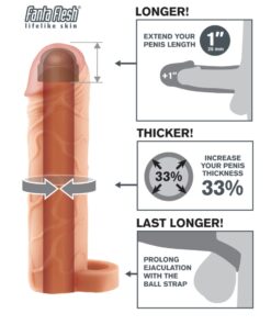 Pipedream – Fantasy X-tensions – Perfect 1″ Extension with Ball Strap – Light