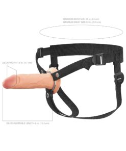 Pipedream – Fantasy X-tensions Elite – 6″ Silicone Hollow Strap-on – Dual Density – Light