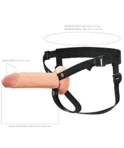 Pipedream – Fantasy X-tensions Elite – 8″ Silicone Hollow Strap-on – Dual Density – Light