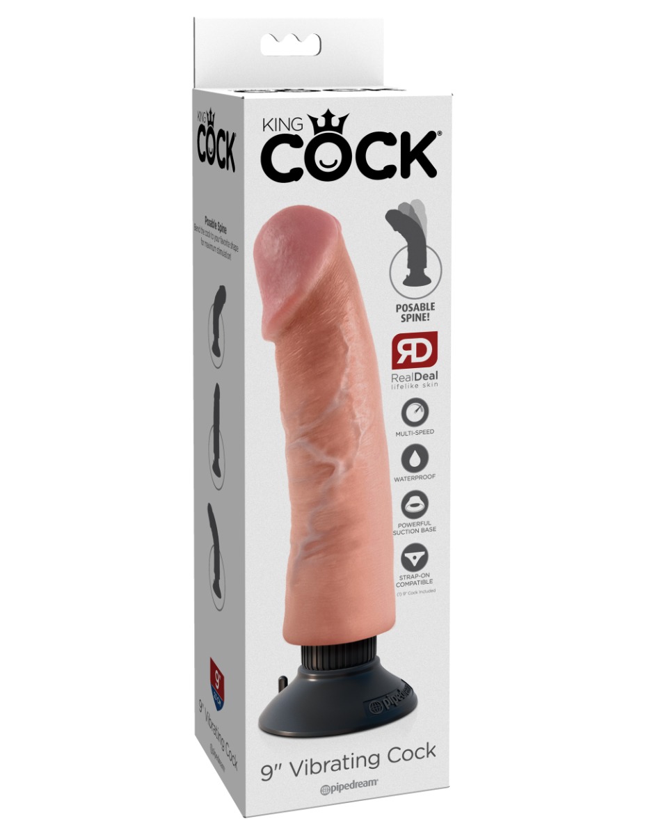 Pipedream – King Cock – 9″ Vibrating Cock – Light