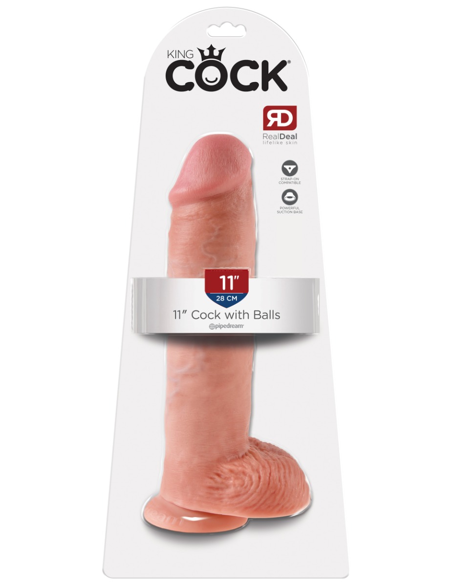 Pipedream – King Cock – 11″ Cock with Balls – Light