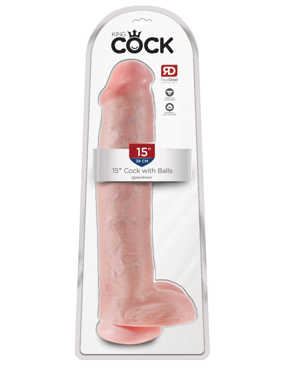 Pipedream – King Cock – 15″ Cock with Balls – Light