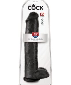 Pipedream – King Cock – 15″ Cock with Balls – Black