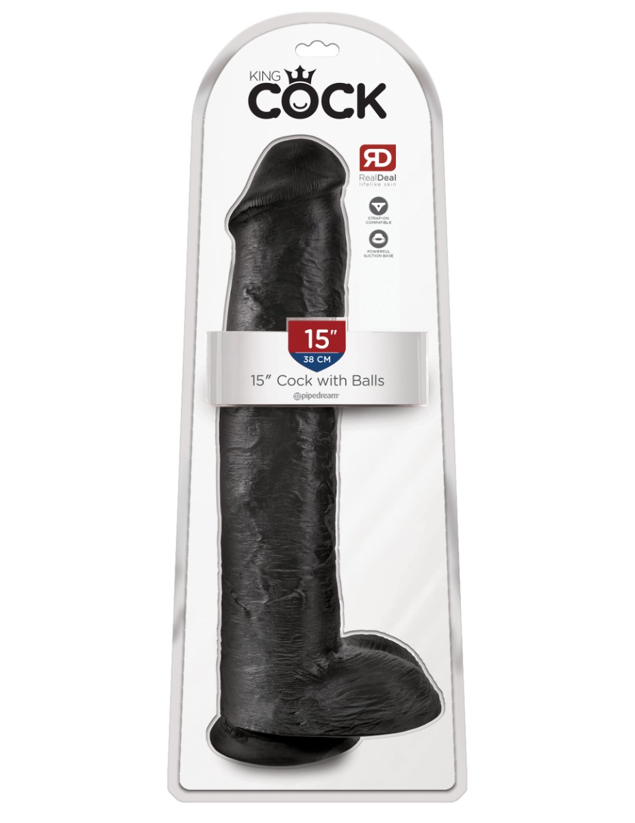 Pipedream – King Cock – 15″ Cock with Balls – Black