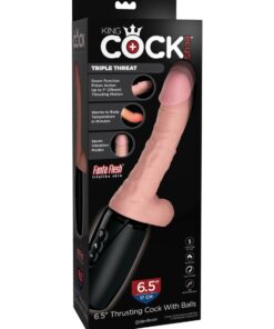 Pipedream – King Cock Plus – 6.5″ Thrusting Cock with Balls – Triple Threat – Light