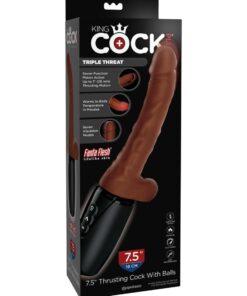 Pipedream – King Cock Plus – 7.5″ Thrusting Cock with Balls – Brown