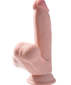 Pipedream – King Cock Plus – 7″ Triple Density Cock With Swinging Balls – Light