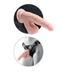 Pipedream – King Cock Plus – 7″ Triple Density Cock With Swinging Balls – Light