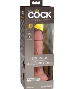 Pipedream – King Cock Elite – 6″ Dual Density Silicone Cock – Light