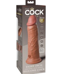 Pipedream – King Cock Elite – 8″ Dual Density Vibrating Silicone Cock – Tan