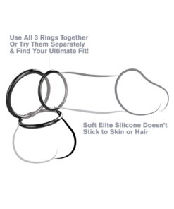 Pipedream – Fantasy C-Ringz – Silicone 3-Ring Stamina Set – Black