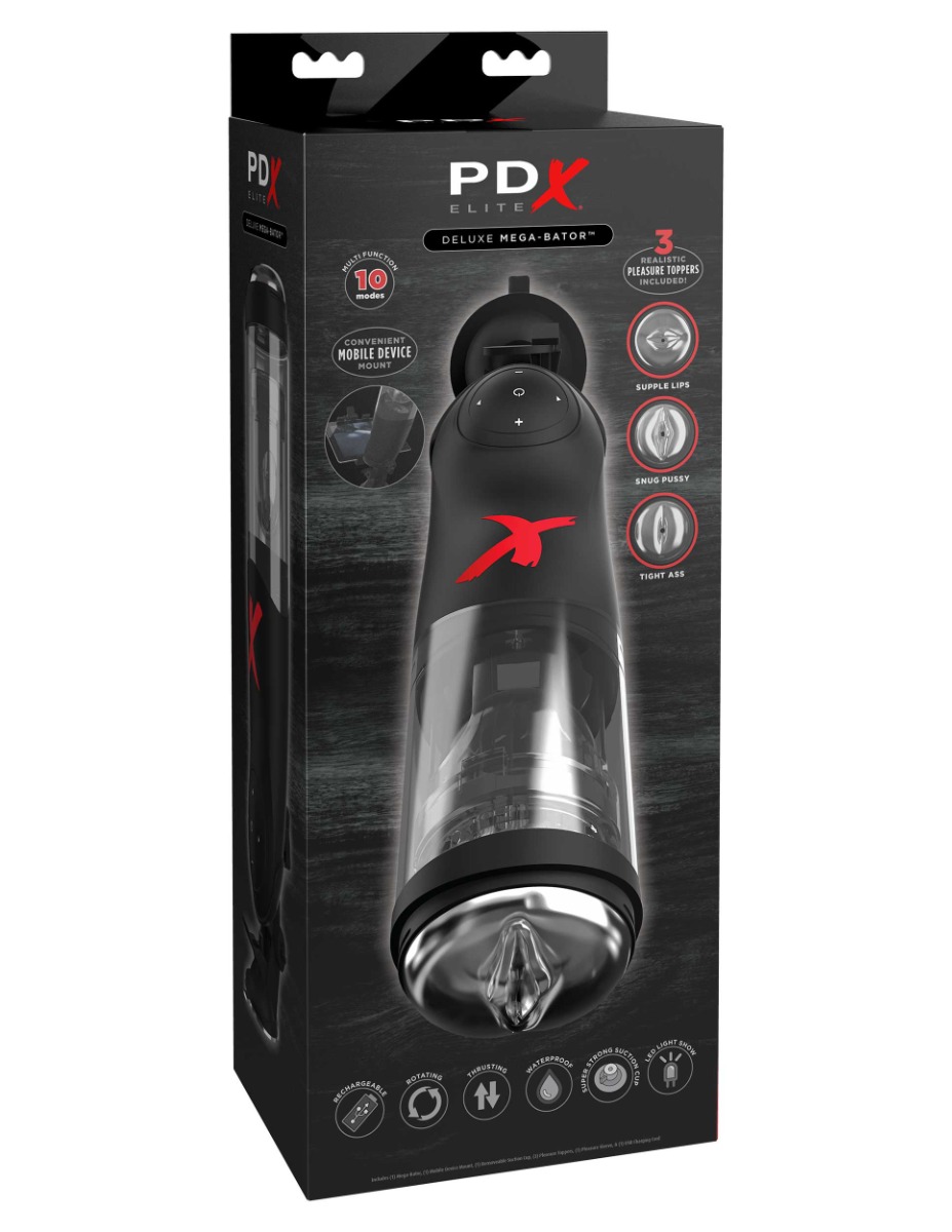 Pipedream – PDX Elite – Deluxe Mega-Bator – Clear/Black