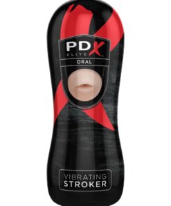 Pipedream – PDX Elite – Vibrating Oral Stroker – Light/Black