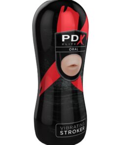 Pipedream – PDX Elite – Vibrating Oral Stroker – Light/Black