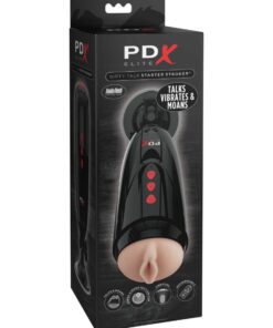 Pipedream – PDX Elite – Dirty Talk Starter Stroker – Light/Black