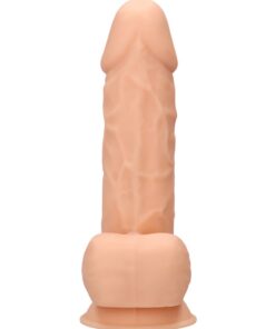 Real Rock Silicone Dildo With Balls 8.5" (Flesh)