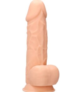 Real Rock Silicone Dildo With Balls 8.5" (Flesh)