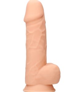 Real Rock Silicone Dildo With Balls 8.5" (Flesh)