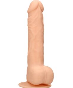 Real Rock Silicone Dildo With Balls 9.5" (Flesh)