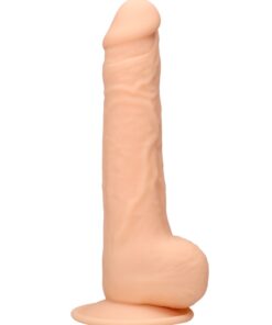 Real Rock Silicone Dildo With Balls 9.5" (Flesh)