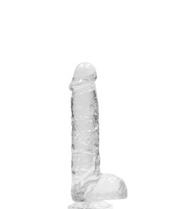 Real Rock Crystal Clear 6" Realistic Dildo With Balls (Transparent)