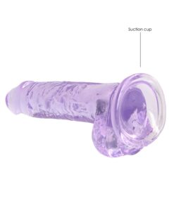 Real Rock Crystal Clear 7" Realistic Dildo With Balls (Purple)