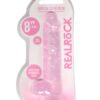 Real Rock Crystal Clear 8" Realistic Dildo With Balls (Pink)