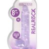 Real Rock Crystal Clear 8" Realistic Dildo With Balls (Purple)