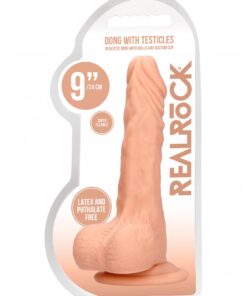 Real Rock - Dong W Testicles 9 inches - Flesh