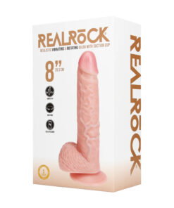 Real Rock – Vibrating and Rotating Straight Cock with Balls – 8 / 20 5 cm – Flesh