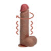 Real Rock – Vibrating and Rotating Straight Cock with Balls – 8 / 20 5 cm – Tan