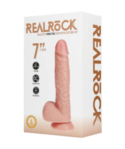 Real Rock – Vibrating Regular Straight Cock with Balls – 7 / 18 cm – Flesh