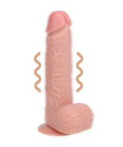 Real Rock – Vibrating Regular Straight Cock with Balls – 9 / 23 cm – Flesh