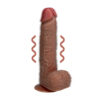 Real Rock – Vibrating Regular Straight Cock with Balls – 9 / 23 cm – Tan