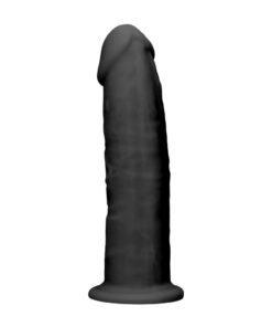 Real Rock Silicone Dildo Without Balls 6″ (Black)
