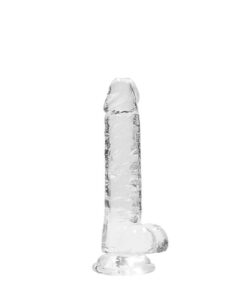 Real Rock Crystal Clear 7" Realistic Dildo With Balls (Transparent)
