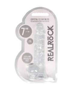 Real Rock Crystal Clear 7" Realistic Dildo With Balls (Transparent)