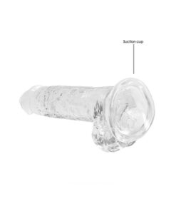 Real Rock Crystal Clear 7" Realistic Dildo With Balls (Transparent)