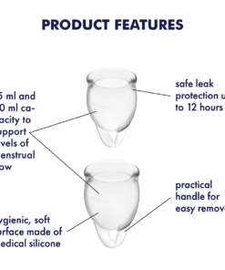 Satisfyer Feel Confident Menstruation Cup Clear 2-pack