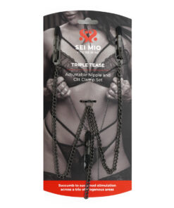 SEI MIO – Triple Tease – Adjustable Nipple and Clit Clamp Set