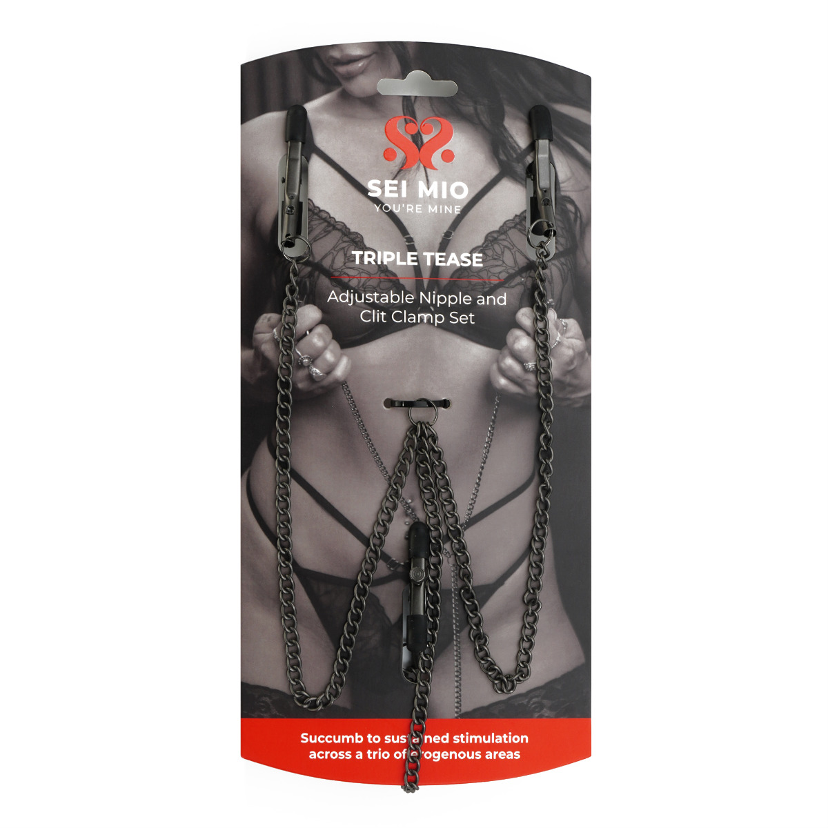 SEI MIO – Triple Tease – Adjustable Nipple and Clit Clamp Set