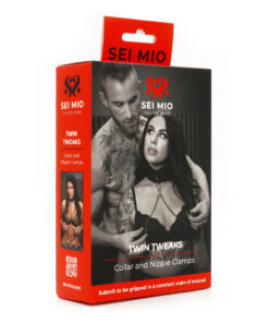 SEI MIO – Twin Tweaks – Velvet Collar with Nipple Clamps