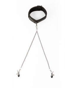 SEI MIO – Twin Tweaks – Velvet Collar with Nipple Clamps