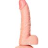 Real Rock - Curved Realistic Dildo & Balls with Suction Cup 6 inches - Skin