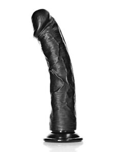 Real Rock - Curved Realistic Dildo with Suction Cup 10 inches - Black